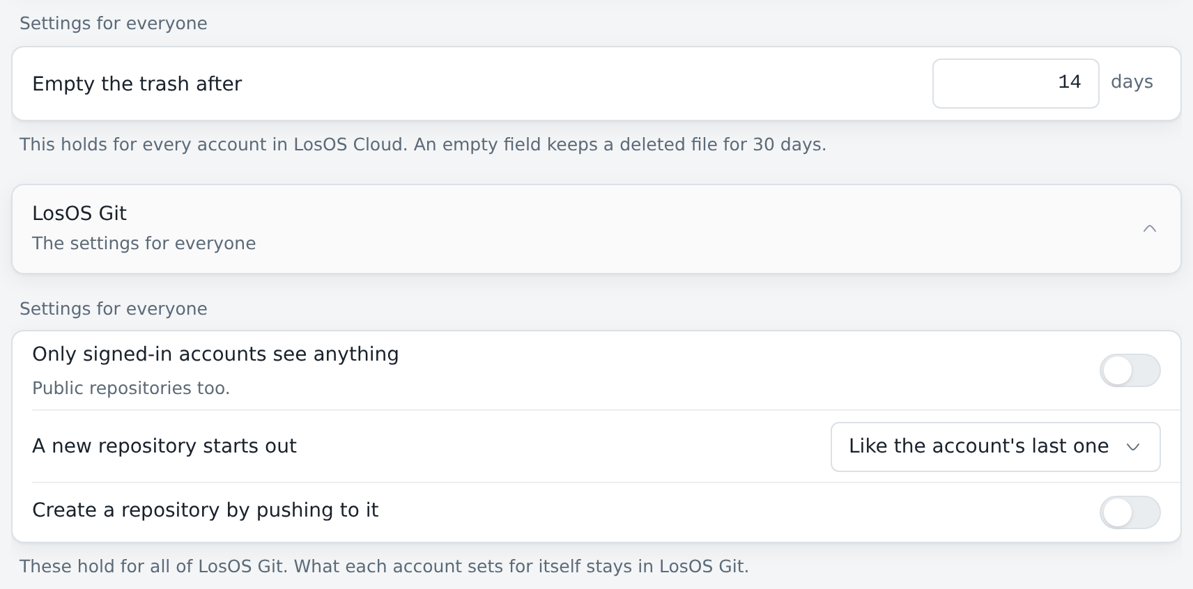 LosOS Git's repositories.